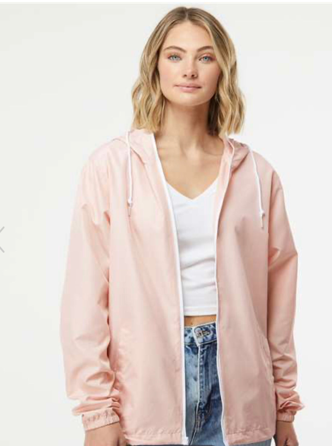 Blush pink store windbreaker